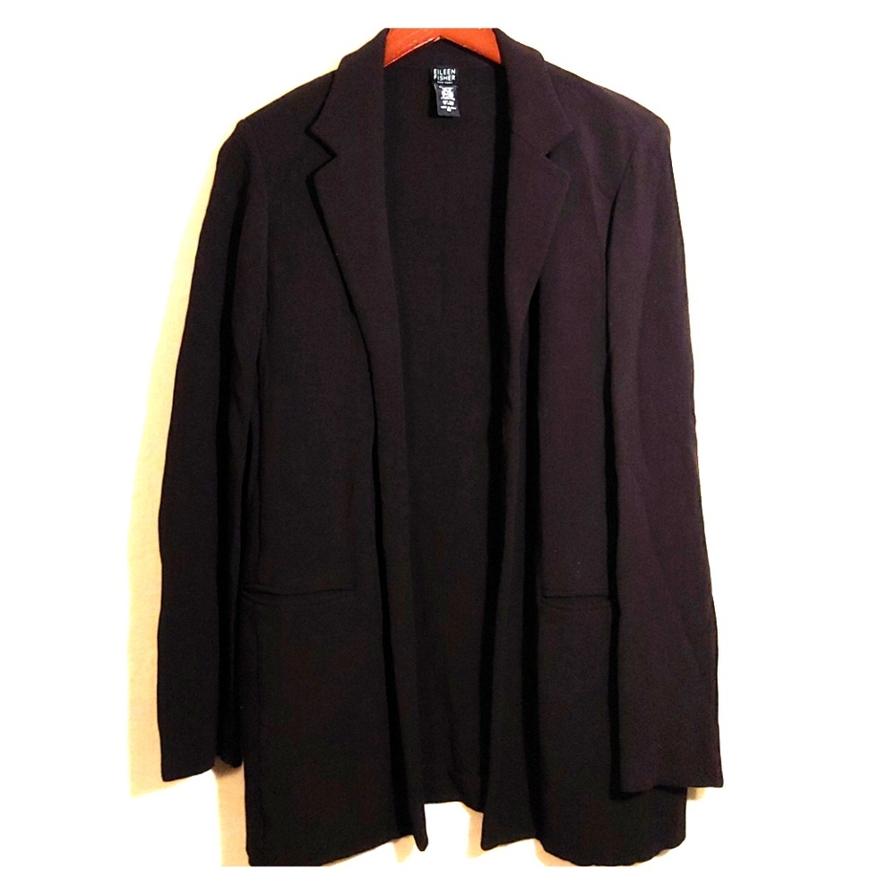EILEEN FISHER brown heavy blazer sz M italy made